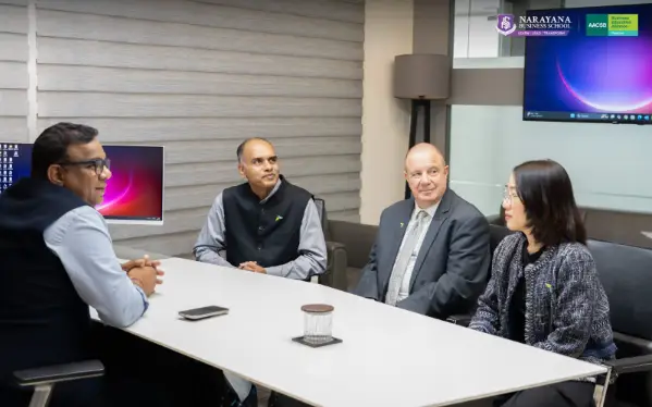 Narayana Business School Receives AACSB Membership, Paving Path To Global Accreditation Achieved By Top 6% B Schools Only 1 AACSB team with Director Of NBS Ahmedabad